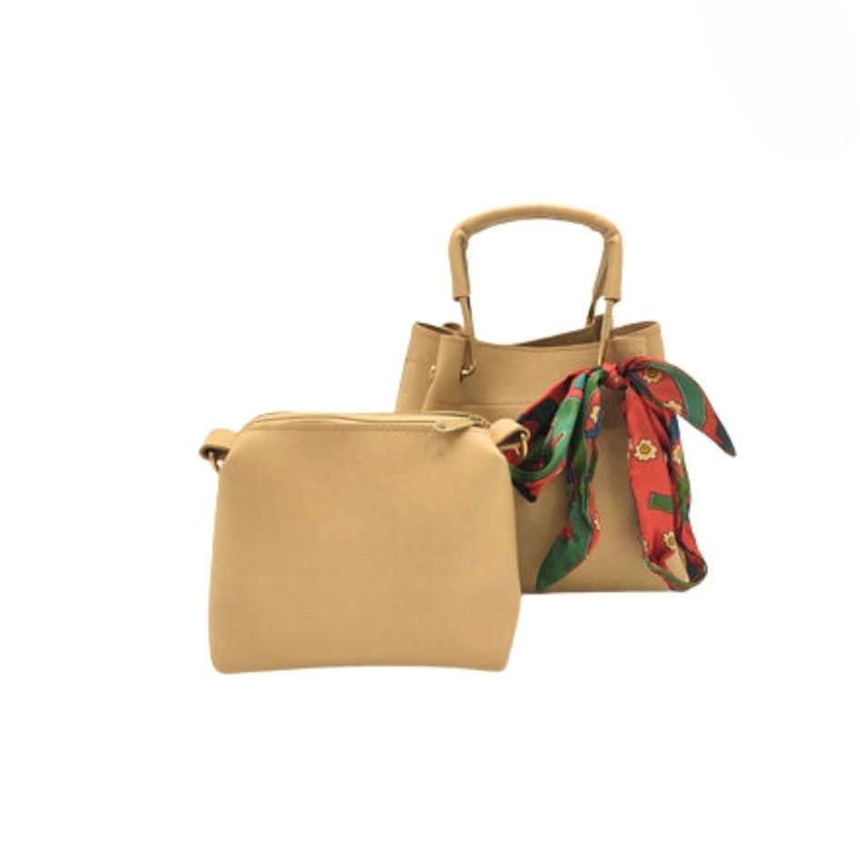 Beige 2 Piece Ladies Handbag Set