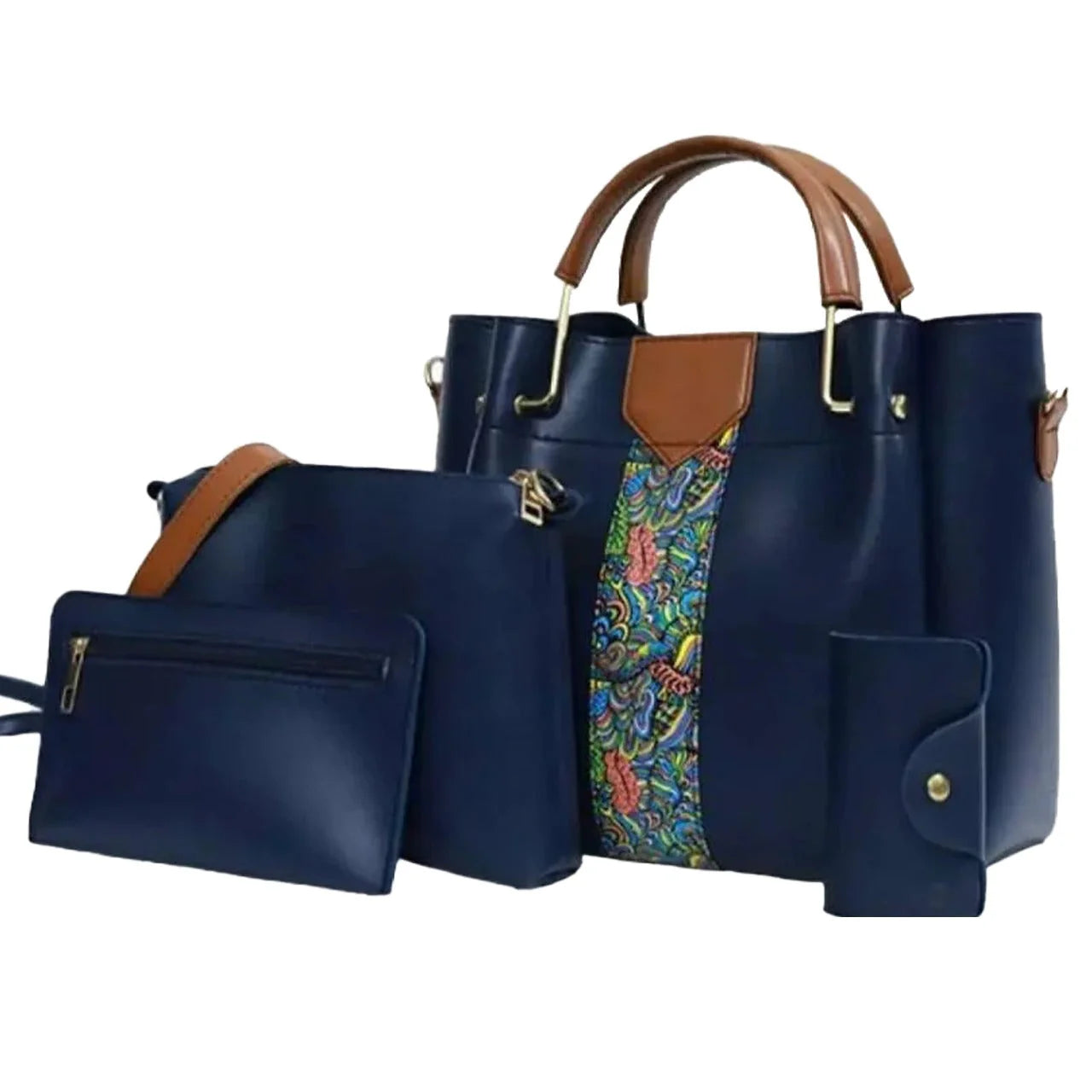 Blue 4 Piece Ladies Handbag Set