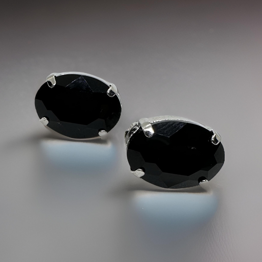 Black Gemstone Ear Studs