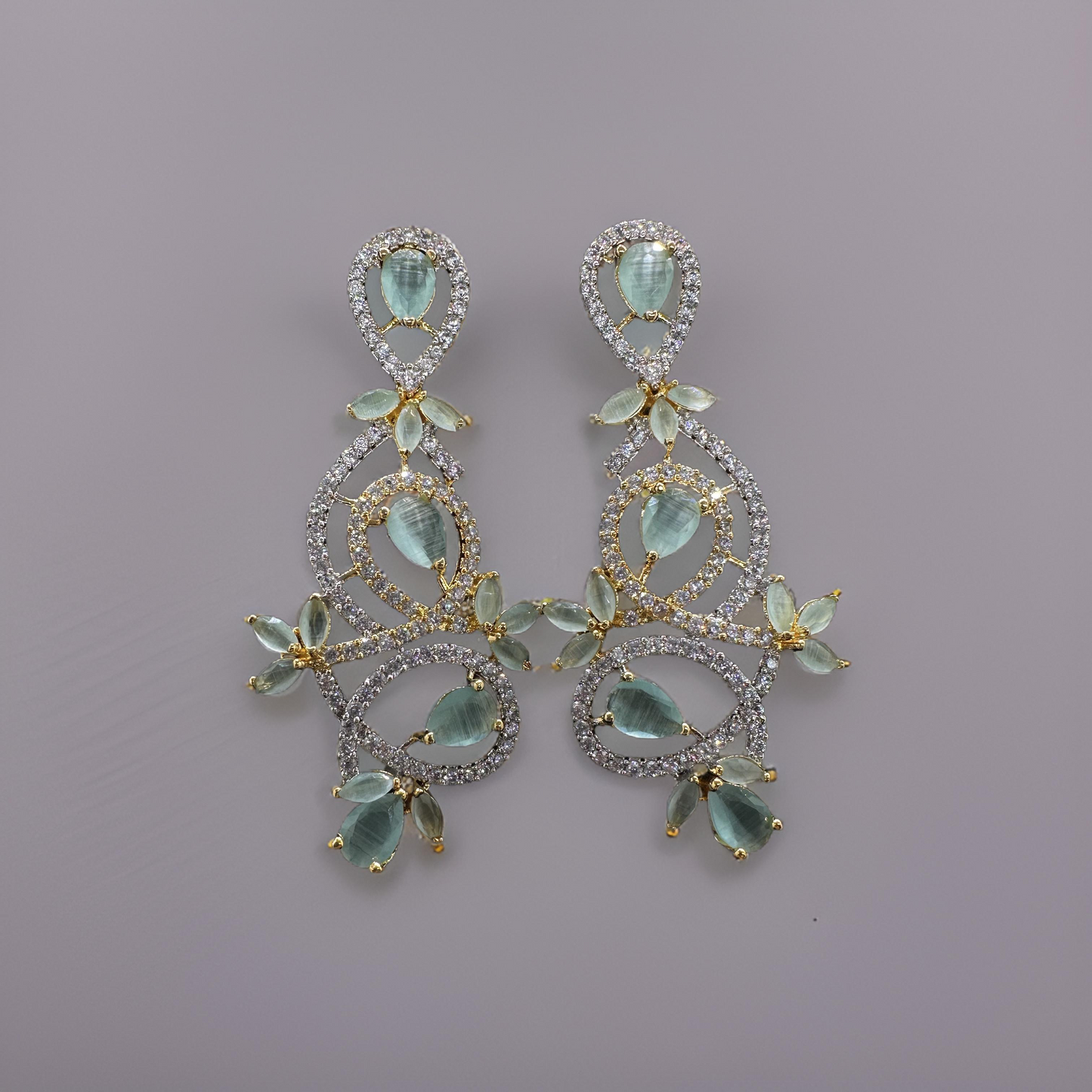 Green One Carat Earrings