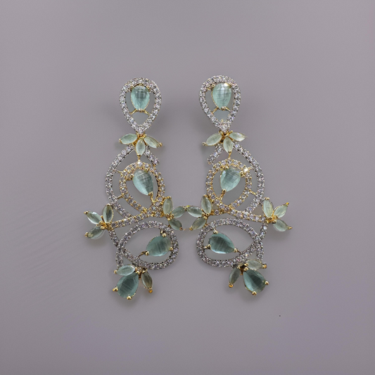 Green One Carat Earrings