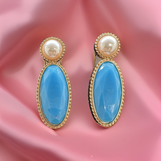 Turquoise Pearl Earring