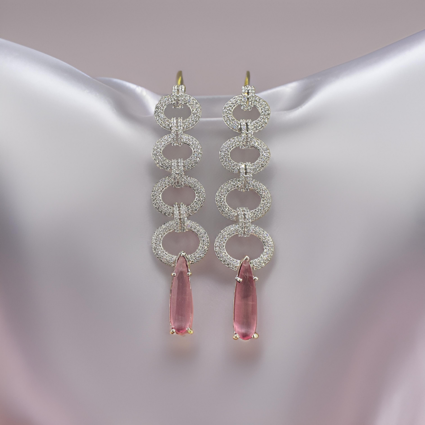 Pink Long Tail Earrings