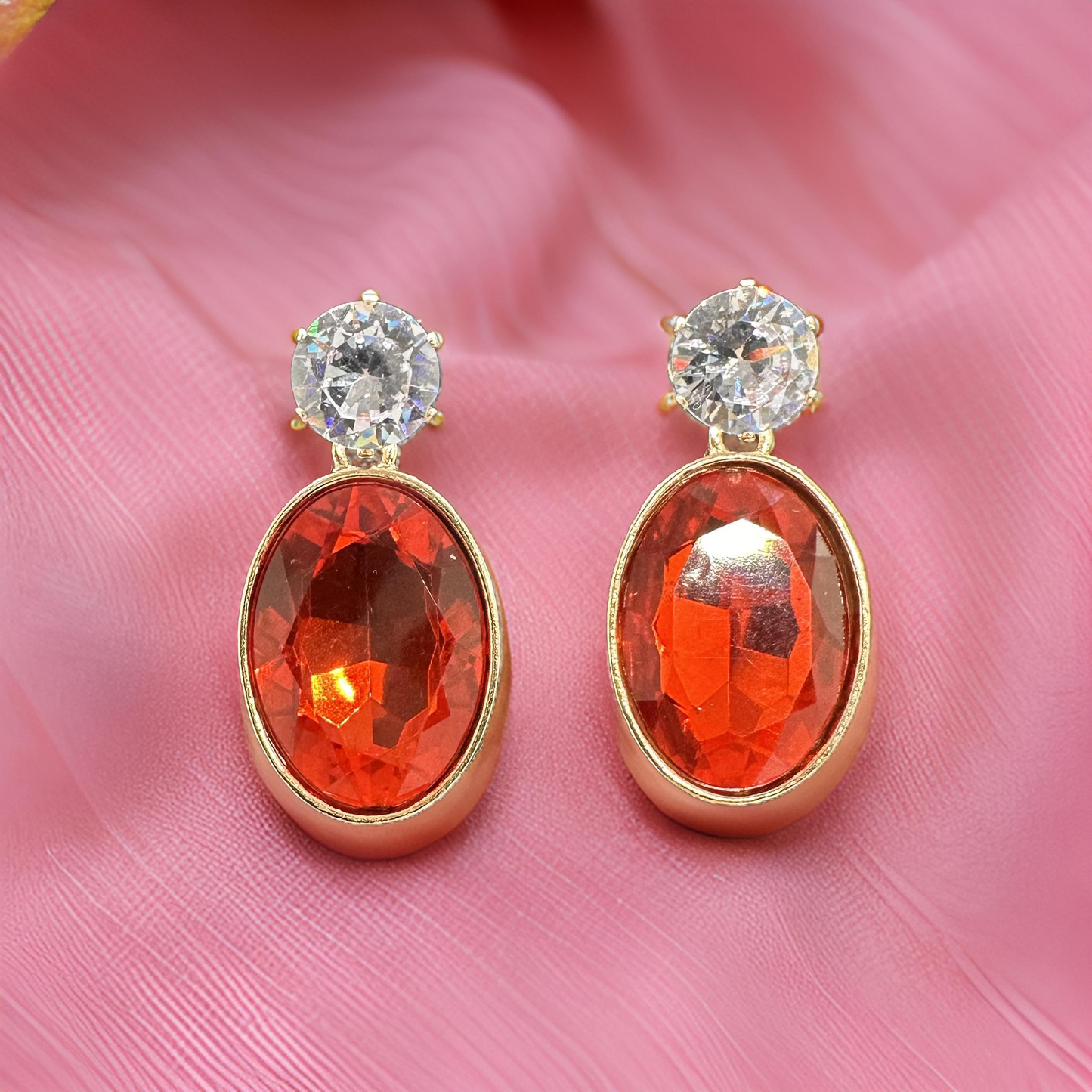 Red Gemstone Earrings