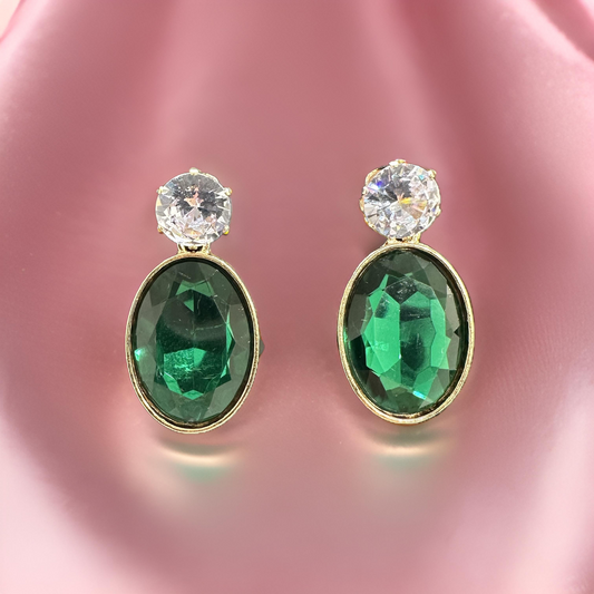 Emerald Green Gemstone Earrings