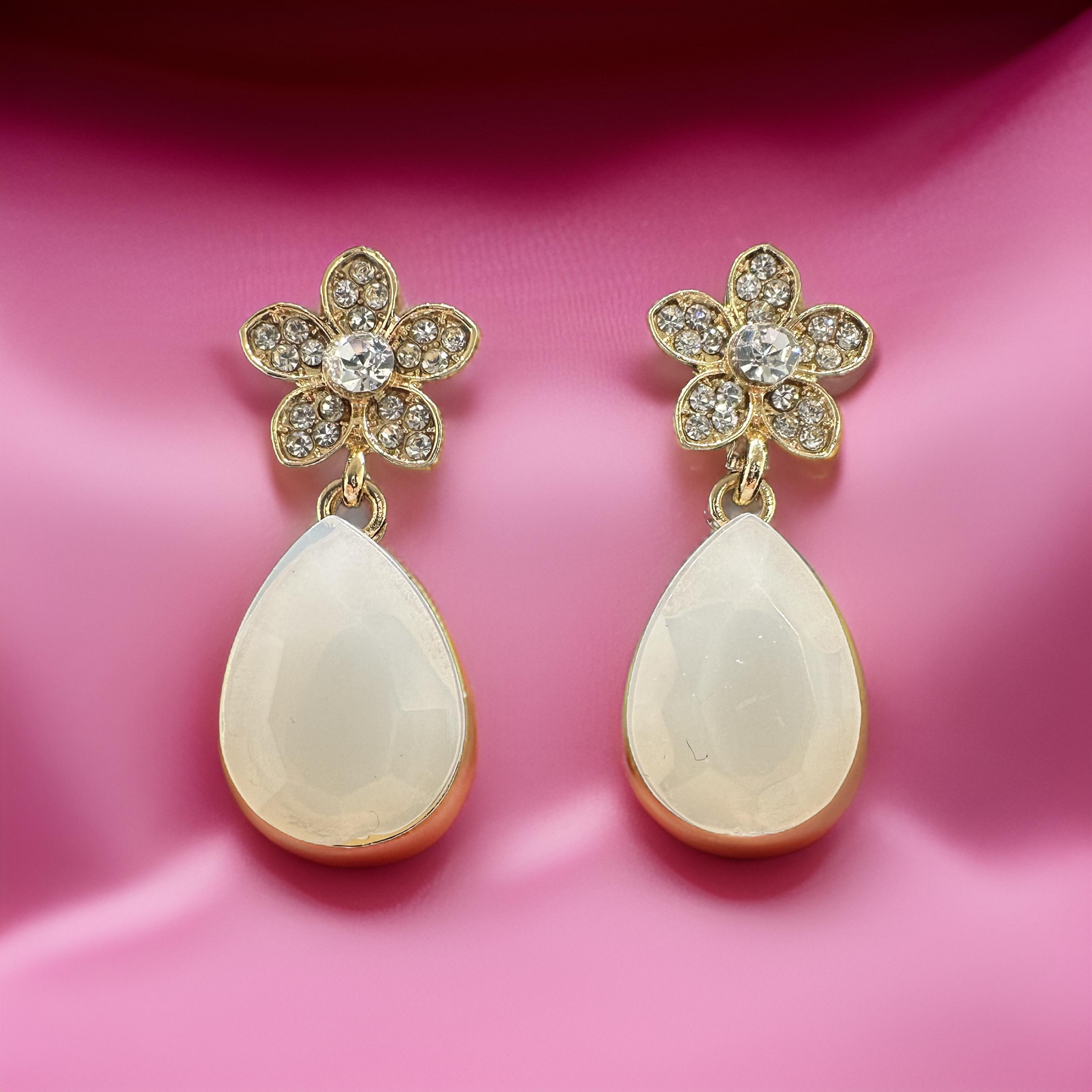 White Gemstone Earrings