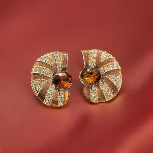 Brown Zircon Earrings