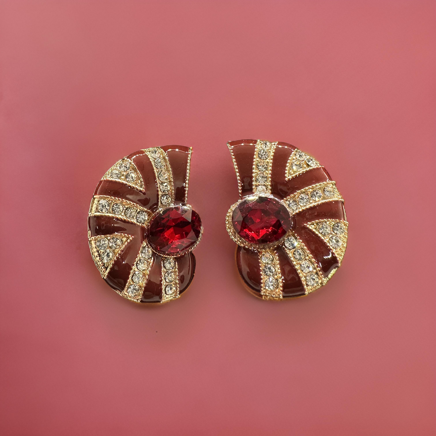 Maroon Zircon Earrings