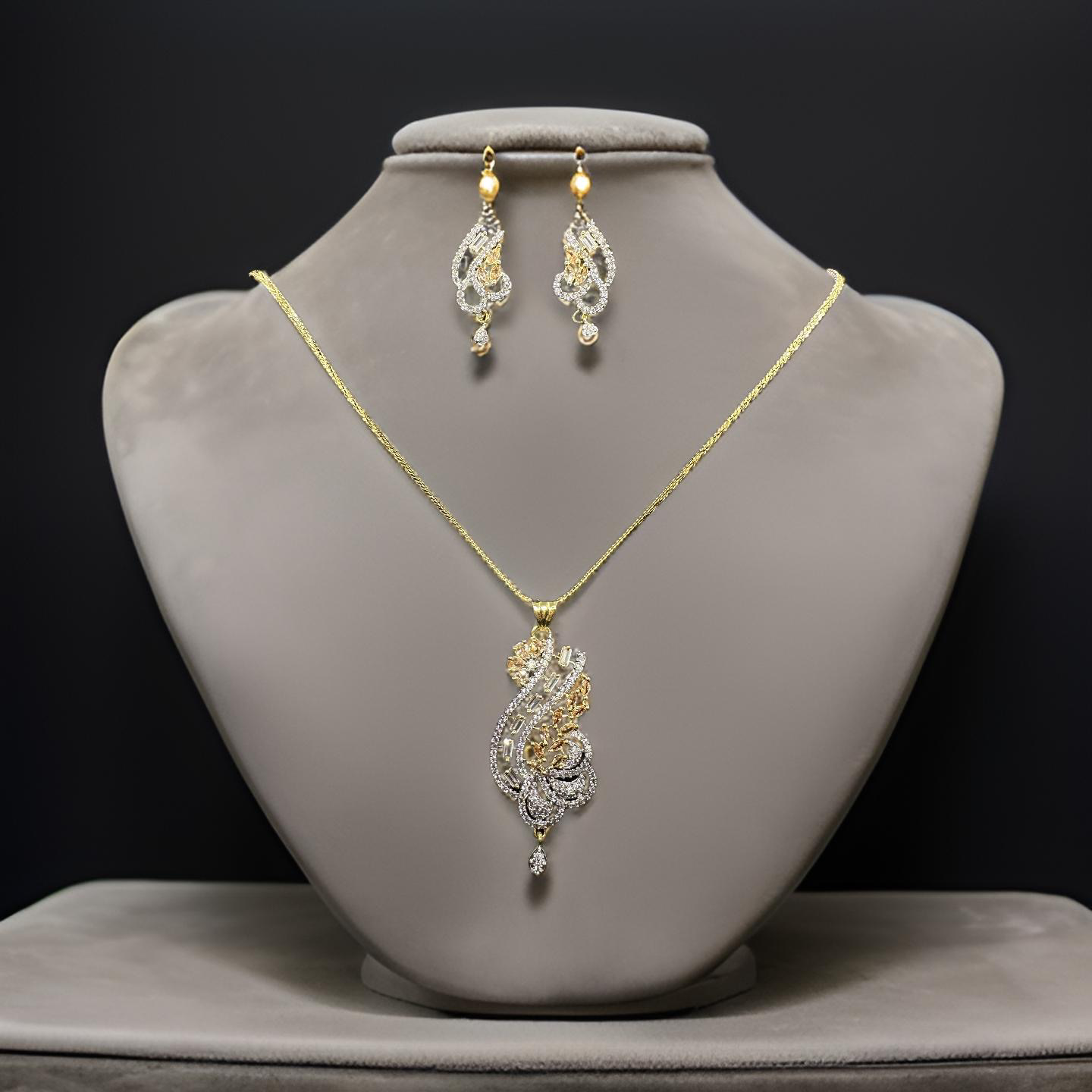 Champagne Golden Pendant Set