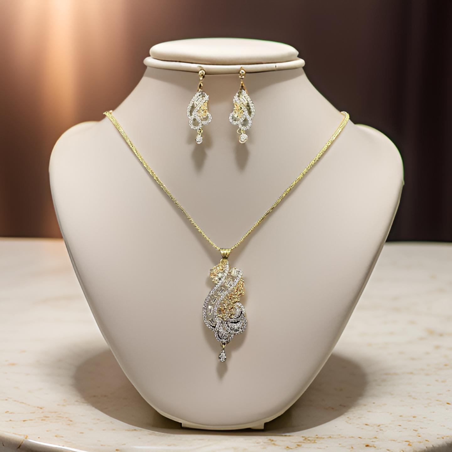 Champagne Golden Pendant Set