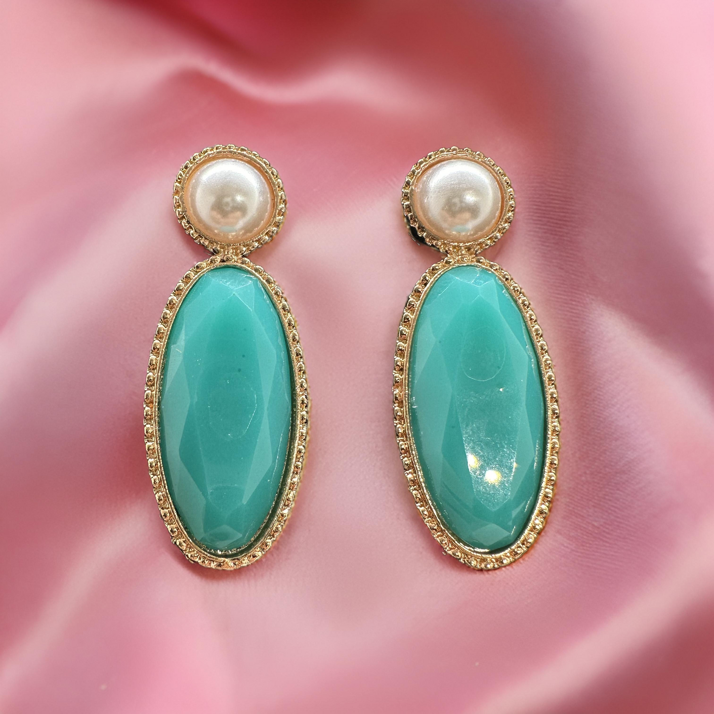 Sea Green Pearl Earrings